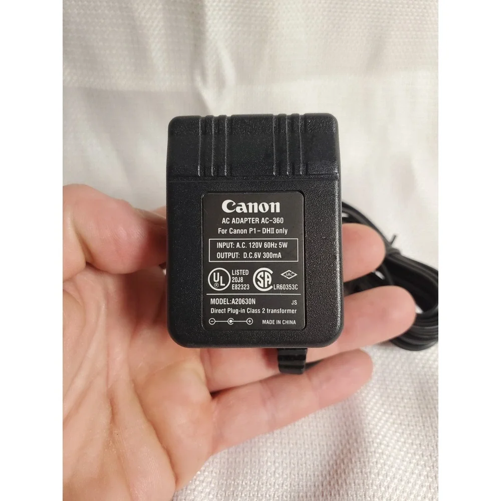 Genuine Canon AC Adapter AC-360 Power Cord for P1-DH II Calculator OEM 6V 300mA